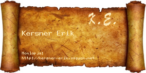 Kersner Erik névjegykártya