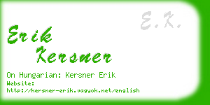 erik kersner business card